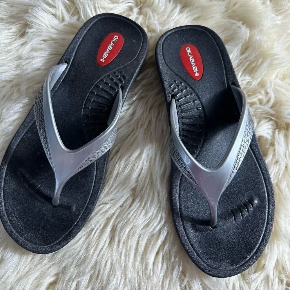 Okabashi Black and Gray Sandals